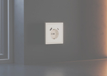 Накладка для розетки с заземлением и защитными шторками, с USB A+C, S70 (хлопок)