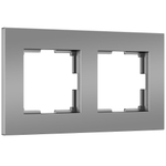 Рамка из поликарбоната на 2 поста Slab серебро софт W0022965