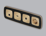 MO613030 Комплект механизма TV розетки проходной OMEGA Шампань 5-1000 MHz 4dB QUANT (OP6130, VM211)