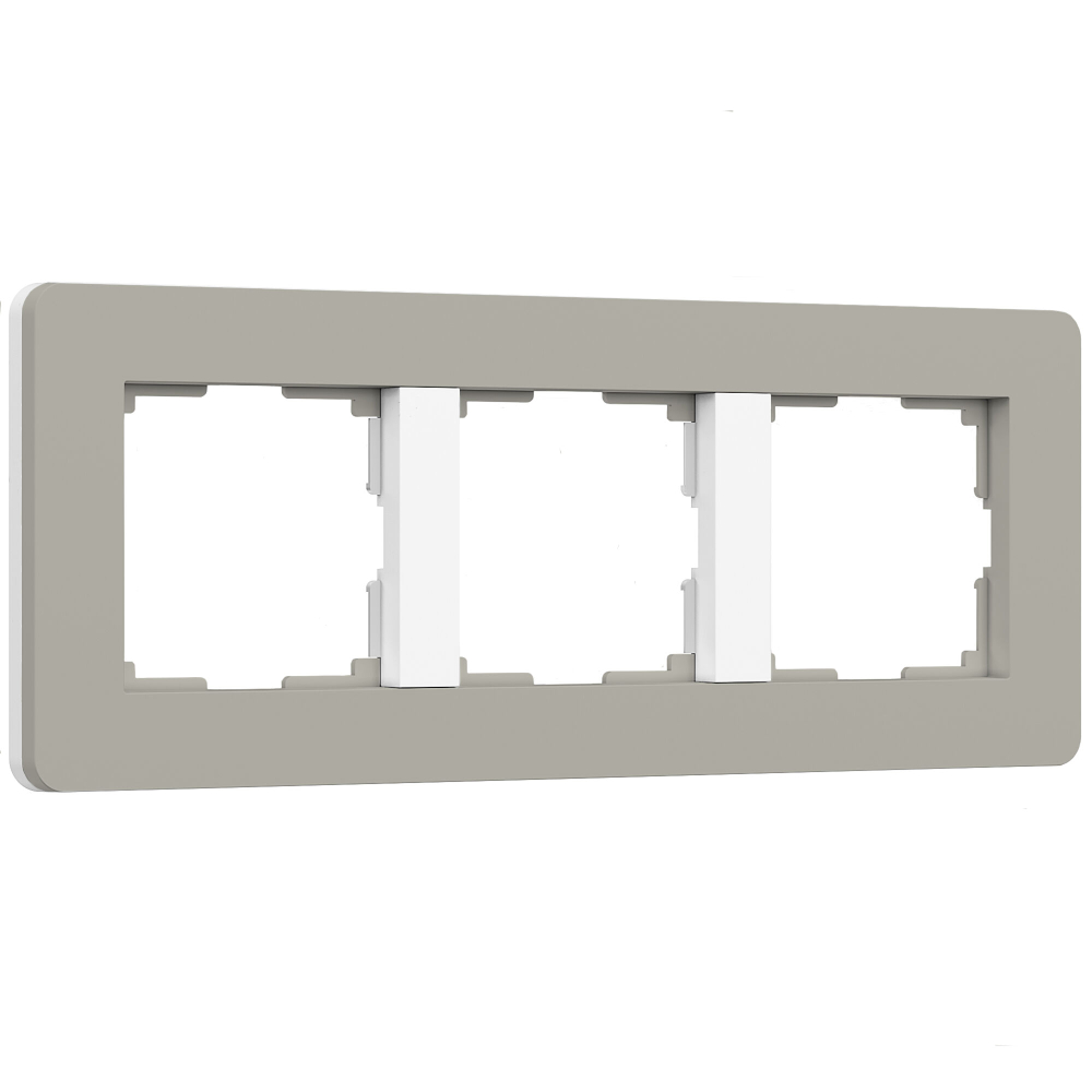 Рамка из поликарбоната на 3 поста Split дымчатый/белый, soft-touch W0033067