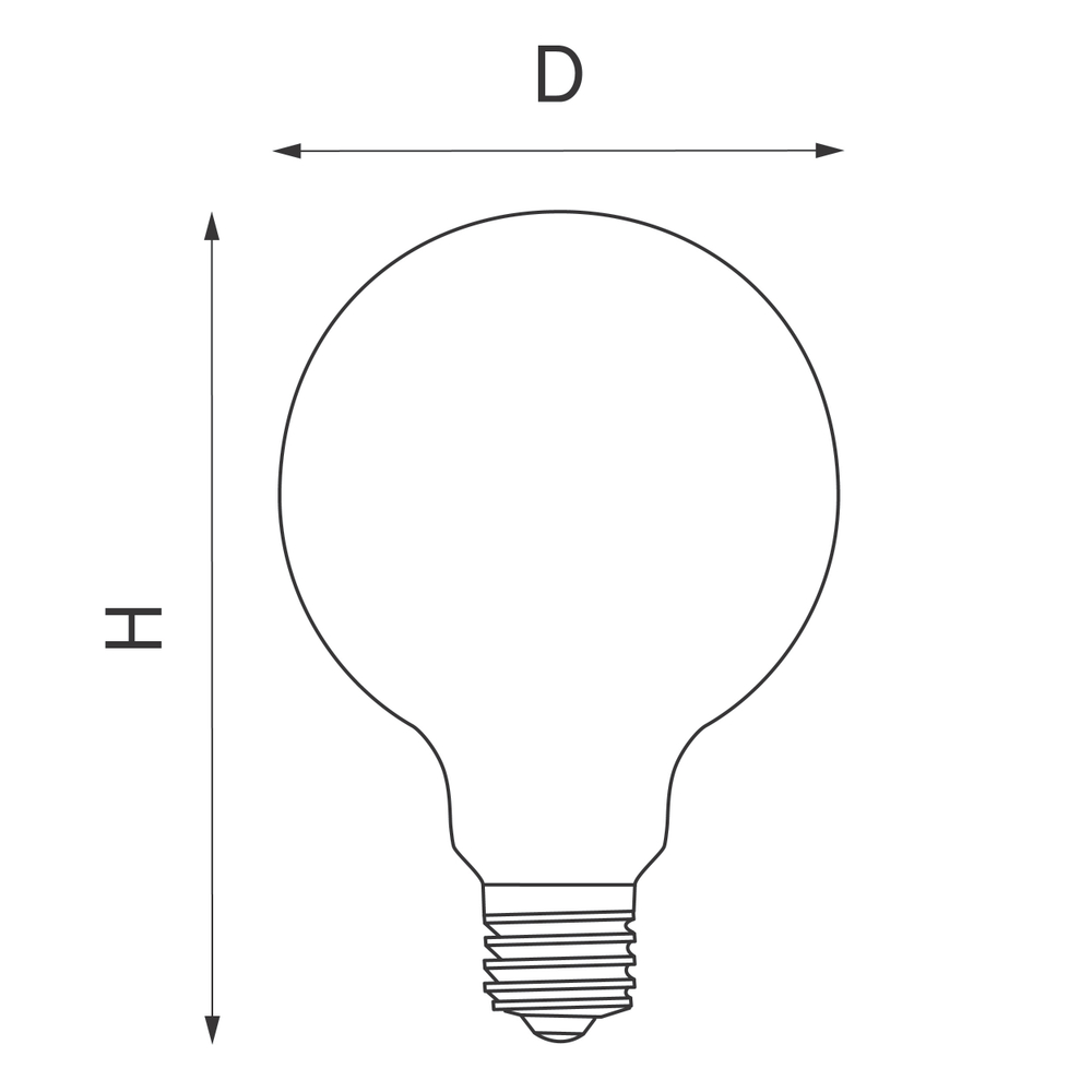 933102 Лампа энергосберегающая LED FILAMENT 220V G95 E27 8W=80W 720LM 360G CL 3000K 30000H
