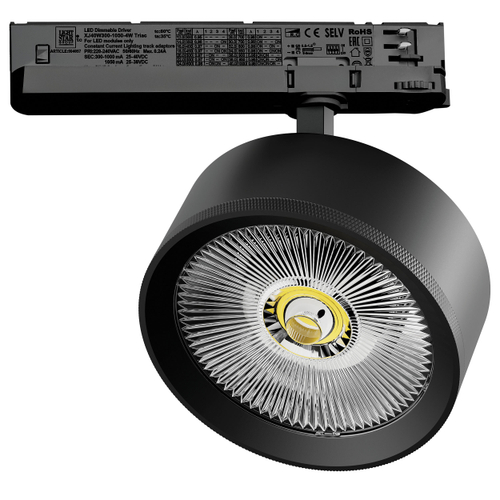 Купить A5737TRIAC Светильник ALTA PRO для трековой системы Quattro с управлением TRIAC LED 35W 3230LM 36G ЧЕРНЫЙ 3000K с адаптером (215737 + 594057)