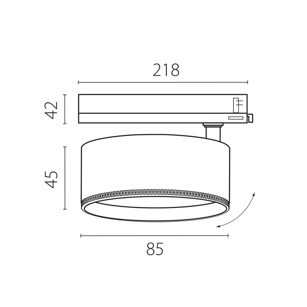 A5536TRIAC Светильник ALTA PRO для трековой системы Quattro с управлением TRIAC LED 15W 1700LM 36G БЕЛЫЙ 3000K с адаптером (215536 + 594056)