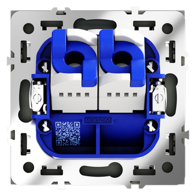 Розетка компьютерная встраиваемая VOLTUM S70 двойная RJ45+RJ45 кат.6, (черный матовый)