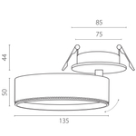 A5746RS Светильник ALTA PRO встраиваемый LED 35W 3230LM 36G БЕЛЫЙ 4000K со встр. чашей (215746 + 215006 + 215000-35)