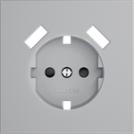 Накладка для розетки с заземлением и защитными шторками, с USB A+A, S70 (серый)