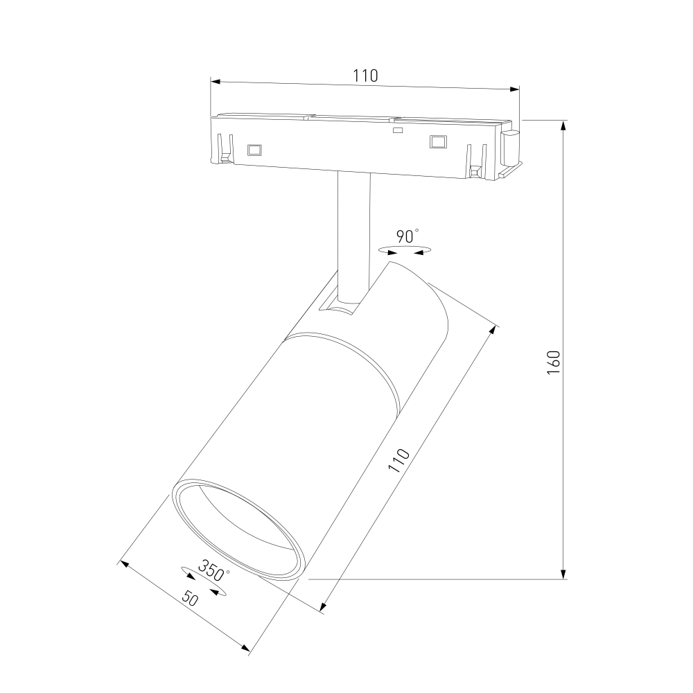 Slim Magnetic R01 Трековый светильник 6W 4200K черный 85011/01 85011/01