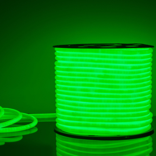 Купить Светодиодный гибкий неон 220 В 9.6 Вт/м 144 Led/м 2835 IP67, круглый зеленый, 50 м Гибкий неон 220V 9,6W 144Led 2835 IP67 круглый зеленый, 50 м