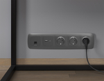 MO911010 Комплект механизма розетки OMEGA Графит мягкое касание 2USB A+C 20W (быстрая зарядка) QUANT (OP9110, VM177)
