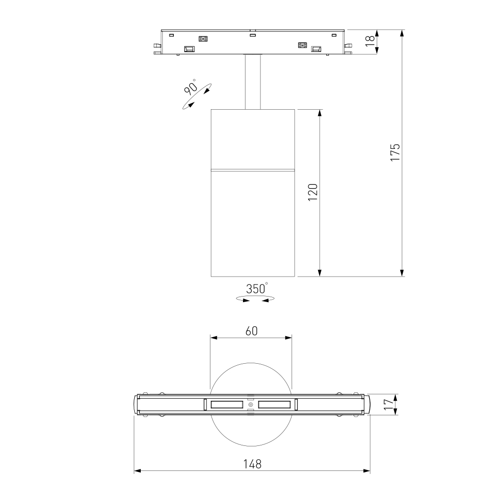 Умный трековый светильник 12W 2700-6500K Dim R02 Slim Magnetic 85075/01