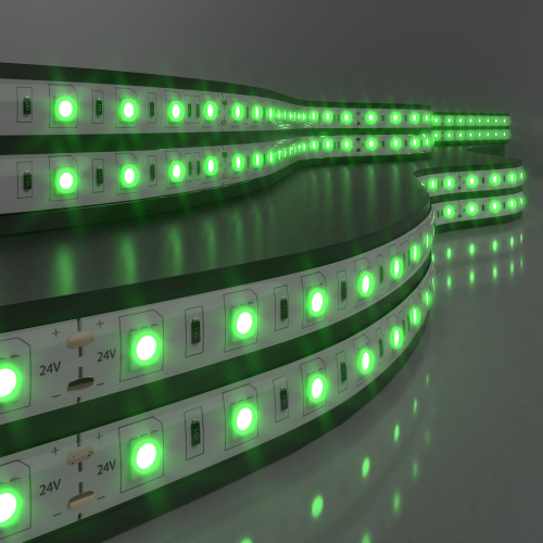 Купить Светодиодная лента 24 В 14,4 Вт/м 60 Led/м 5050 IP65, зеленый, 5 м Лента светодиодная 24V 14,4W 60Led 5050 IP65 зеленый, 5м