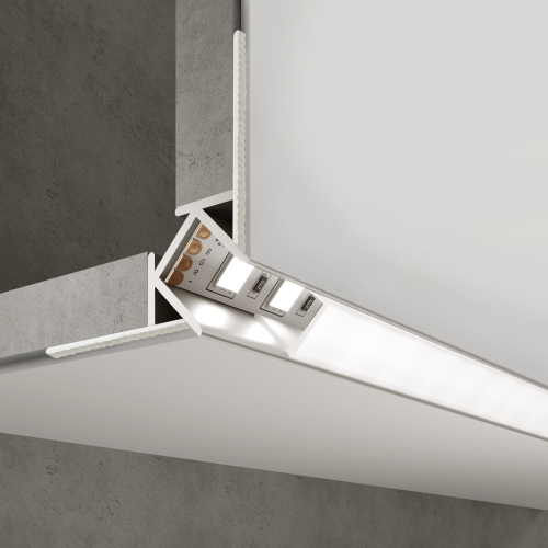 Купить Встраиваемый угловой алюминиевый профиль (внешний угол) для светодиодной ленты LL-2-ALP015