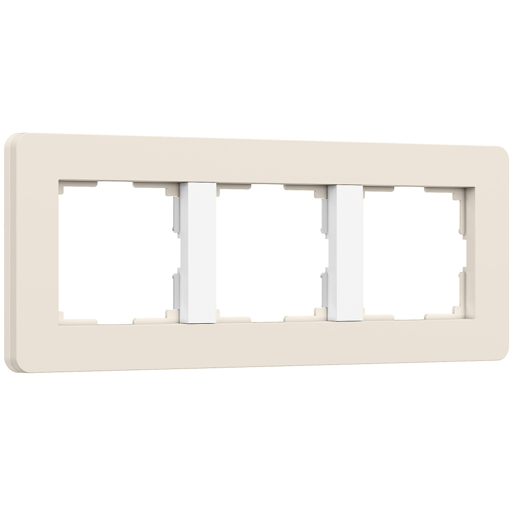 Рамка из поликарбоната на 3 поста Split айвори/белый, soft-touch W0033066