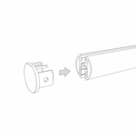 Mini Magnetic Шинопровод накладной Round черный 2м 85165/00