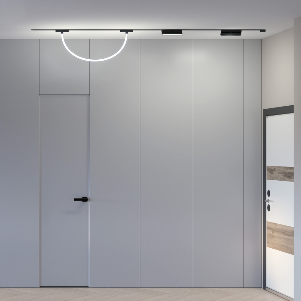 DK5357-BK Светильник для трека Air, серия Ray 4000 со светодиодом, ?22*L1000MM, 48V DC, 12W, RA?90, 360°, 4000K, IP20, черный, алюминий