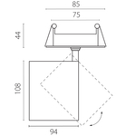 A5447RS Светильник ALTA BASE встраиваемый LED 35W 3176LM 24G ЧЕРНЫЙ 4000K со встр. чашей (215447 + 215007 + 215000-35)