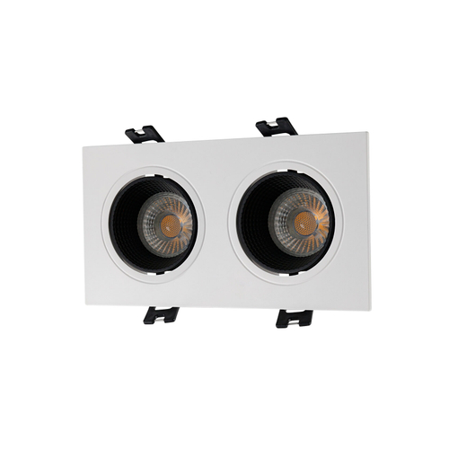 Купить DK3072-WH+BK Встраиваемый светильник, IP 20, 10 Вт, GU5.3, LED, белый/черный, пластик