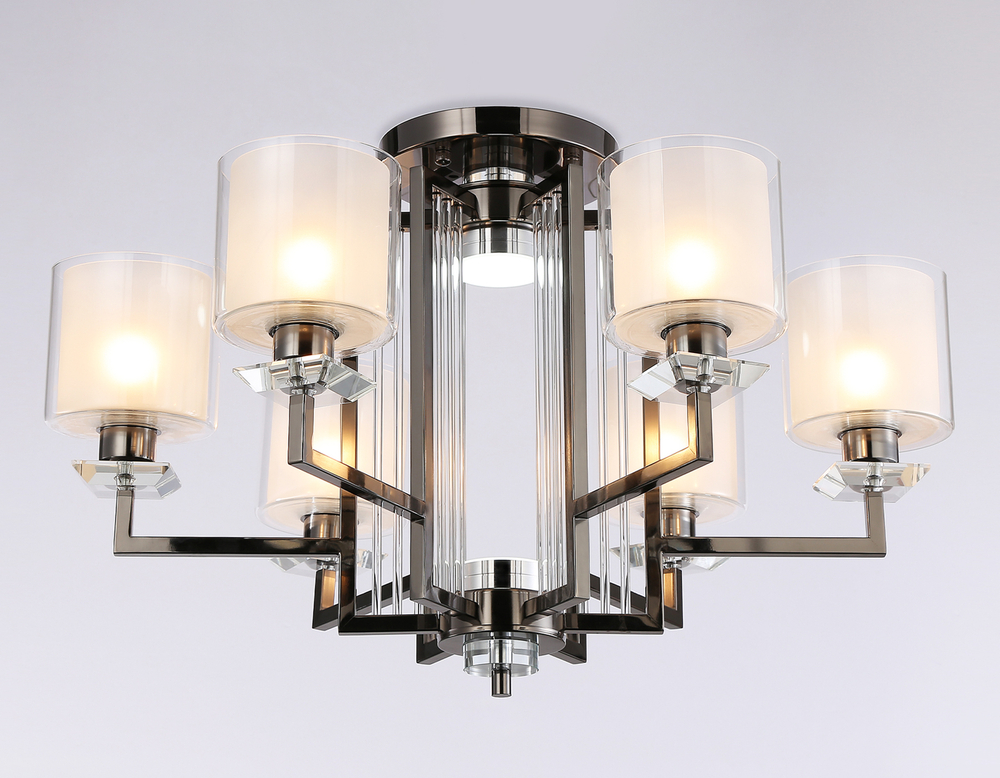 TR4422/6 DCH/CL/FR черный хром/прозрачный/белый матовый E27*6 max 40W D748*463