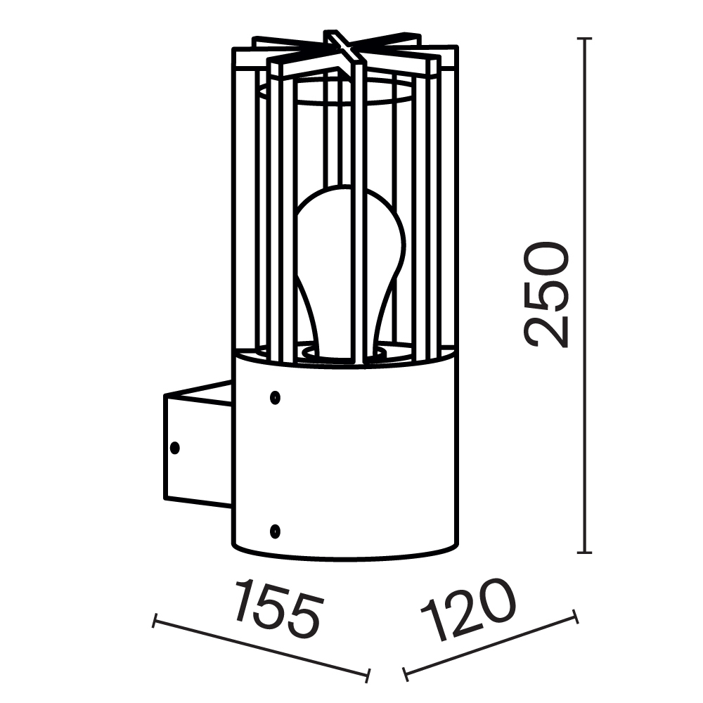 Уличный настенный светильник Outdoor O453WL-01GF