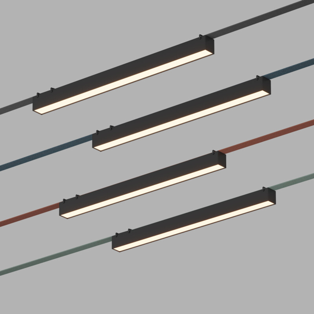 DK5577-BK Cветильник для трека-ремня Belty, серия Linear, со светодиодом, L642*W40*H45мм, 48V DC, 24W, RA90, 120°, 3000K, IP20, черный, алюминий