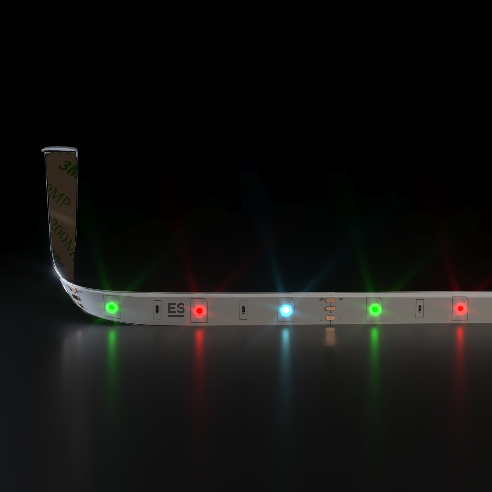 Светодиодная лента 12 В 7,2 Вт/м 30 Led/м 5050 IP65, мультиколор, 5 м Лента светодиодная 12V 7,2W 30Led 5050 IP65 RGB, 5м