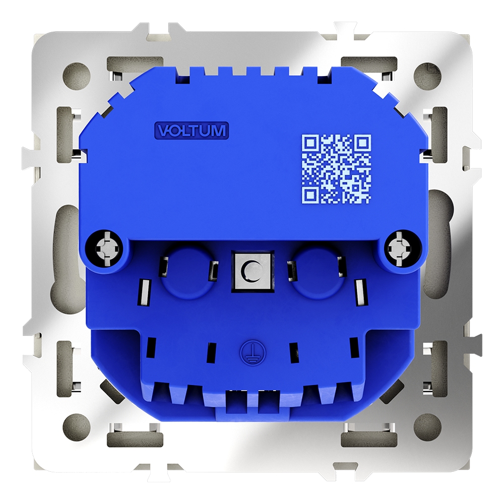 Розетка встраиваемая VOLTUM S70 с заземлением и защитными шторками, 16А, с USB, A+A, (шелк)