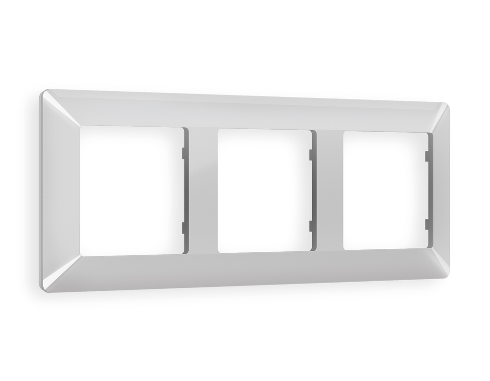 AF110403 Рамка ALFA Line (Серебро глянец) 3-ая