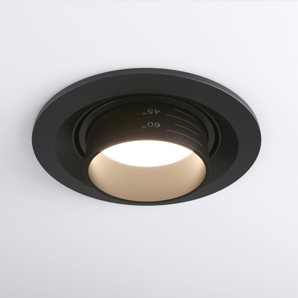 Встраиваемый светодиодный светильник с регулировкой угла освещения 9920 LED 15W 4200K черный