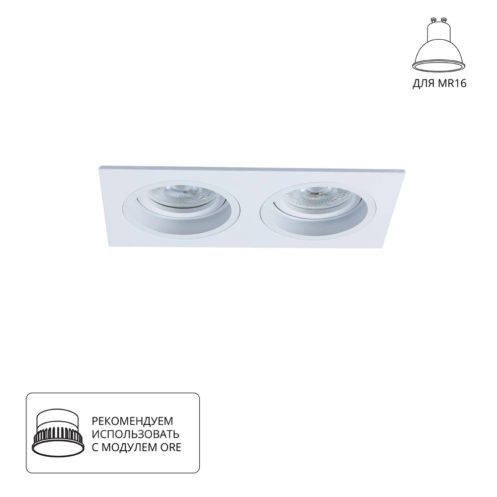 Точечный встраиваемый светильник ARTE LAMP TARF A2178PL-2WH