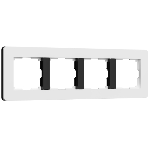 Купить Рамка из поликарбоната на 4 поста Split белый/черный, soft-touch W0043068