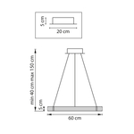736261 Люстра ROTONDA 30W LED 1474LM 360G ЛАТУНЬ 3000K