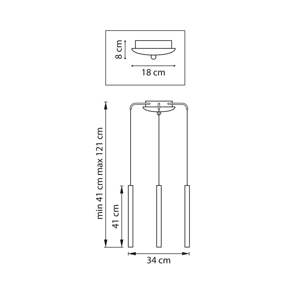 L3T747233 Люстра TUBO LED 15W 900LM 25G ЗОЛОТО 3000K (574713+747233 (3шт)