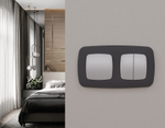 MO503020 Комплект механизма 2-кл проходного выключателя OMEGA Сталь матовый QUANT (OP5030, VM120)