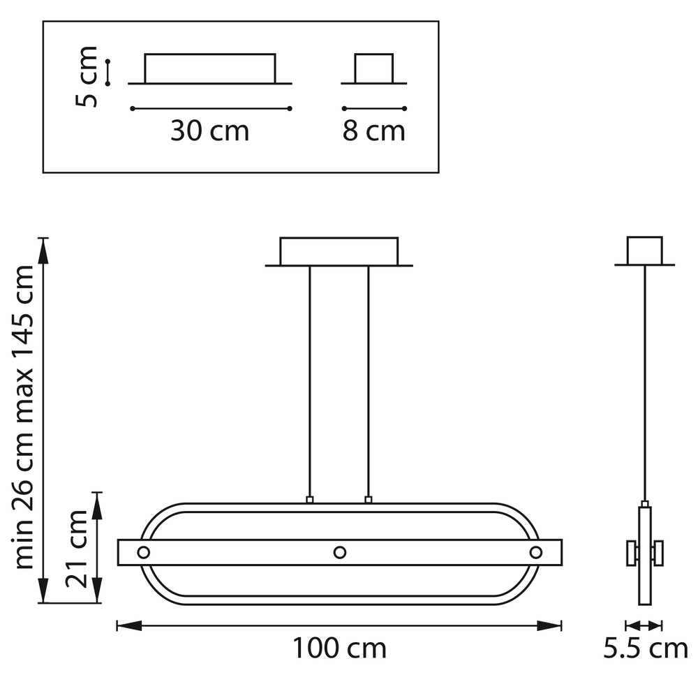723347 Люстра LODI LED 36W 3240LM ЧЕРНЫЙ 3000K