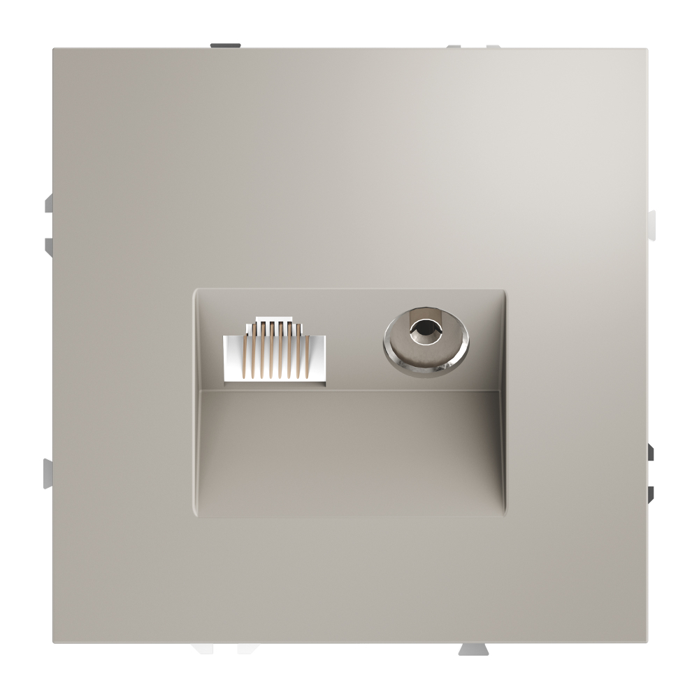 Розетка телевизионная встраиваемая VOLTUM S70 TV+RJ45 кат. 6, (кашемир)