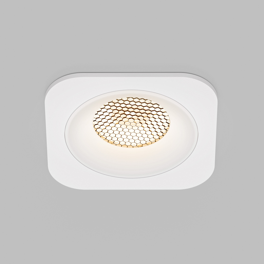 Светильник встраиваемый с антибликовой решеткой Tetro 10W 3000K белый IP44 15276/LED