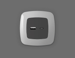 MO911010 Комплект механизма розетки OMEGA Графит мягкое касание 2USB A+C 20W (быстрая зарядка) QUANT (OP9110, VM177)