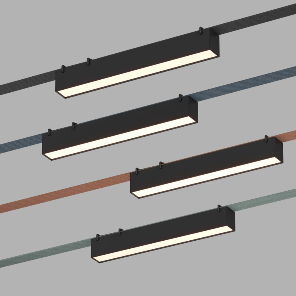 DK5674-BK Cветильник для трека-ремня Belty Smart, серия Linear, со светодиодом, L323*W40*H45мм, 48V DC, 12W, RA90, 120°, 2700-6500K, IP20, черный, алюминий