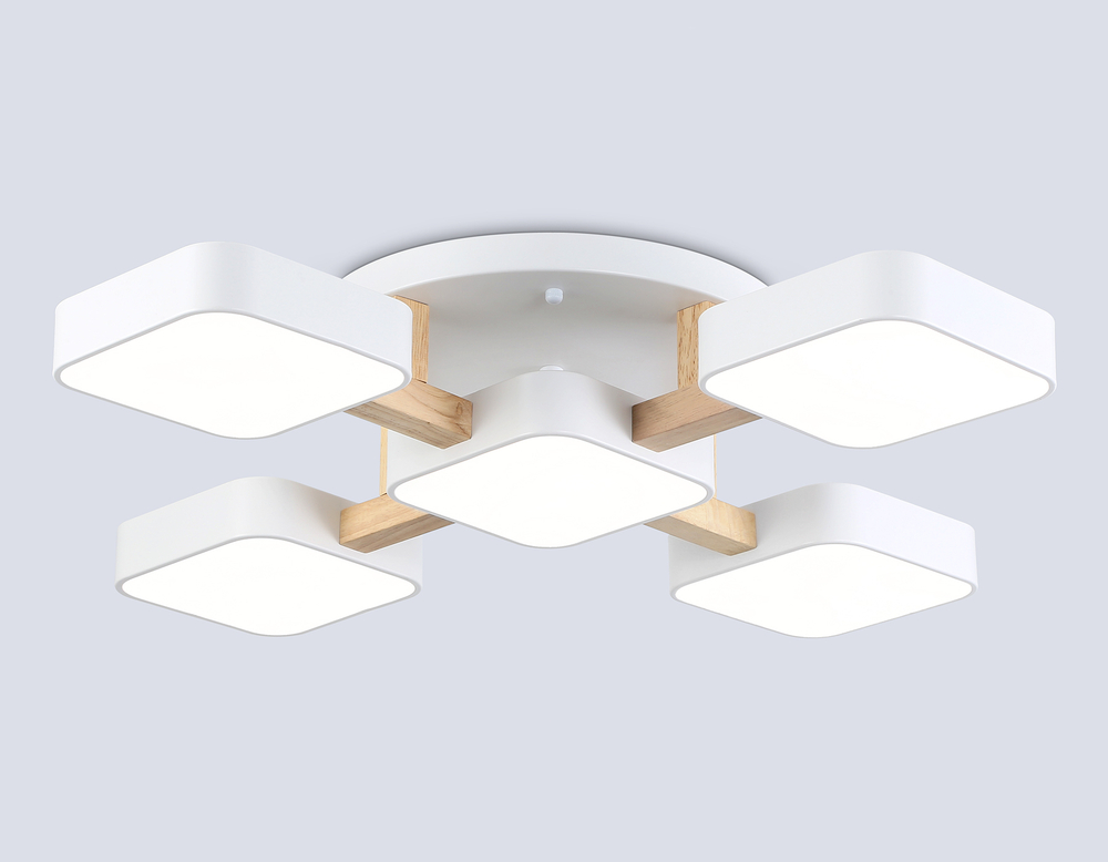 FL4881/5 WH/WD белый/дерево 90W 3000-6000K 675*675*110 (без ПДУ)