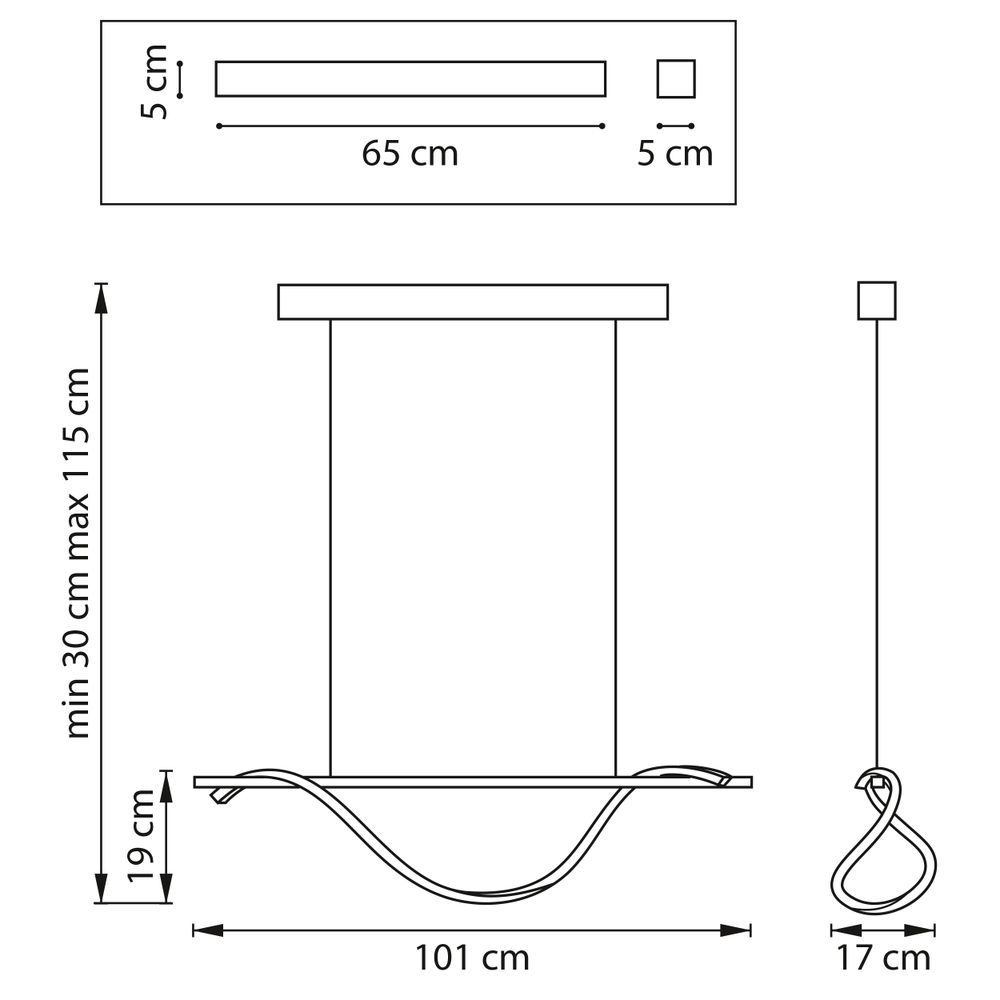 736447 Люстра ROTONDA 55W LED 2736LM 120G ЧЕРНЫЙ 3000-6000K