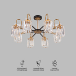 Умная потолочная люстра с хрусталем в стиле лофт 70090/8 черный