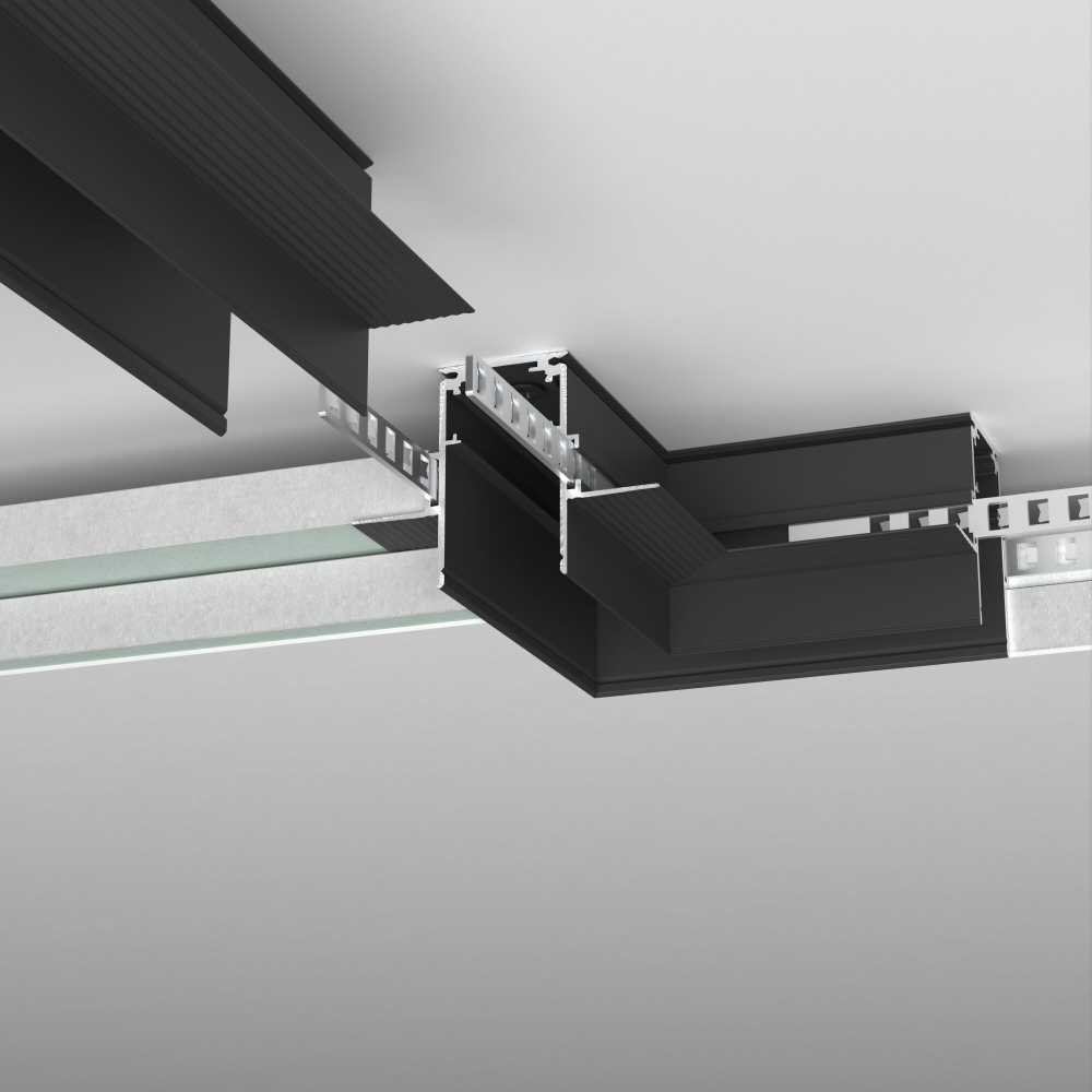 Slim Magnetic Коннектор угловой для встраиваемого шинопровода под ГКЛ 12,5мм черный 85212/00 85212/00